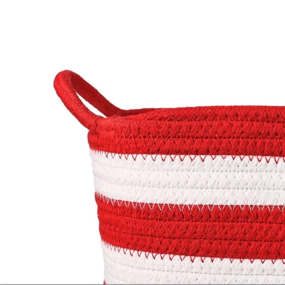Target Bullseye Playground Red & White Striped Rope Basket, New